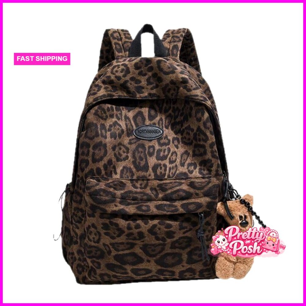 Leopard Print Backpack Daypack with Adjustable St… - image 1